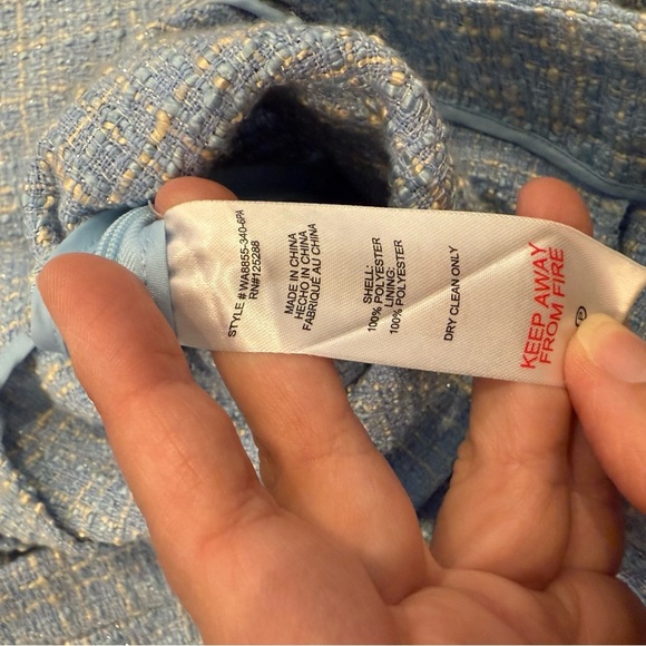 Jason Wu Tweed Trousers Pants Women’s 10 Light Blue High Waist Relaxed Old Money - Picture 6 of 10